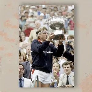 Tennis Frameless Canvas Print, 2D Sports Victory Wall Art, Tennis Player Poster For Office Cafe Home Bedroom Decor