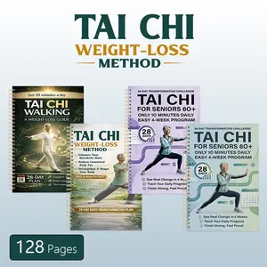 New Tai Chi for Seniors Journal, 28-Day Walking Weight Loss Plan, 4-Piece Set, Available Now, Ideal for Senior Fitness and Wellness