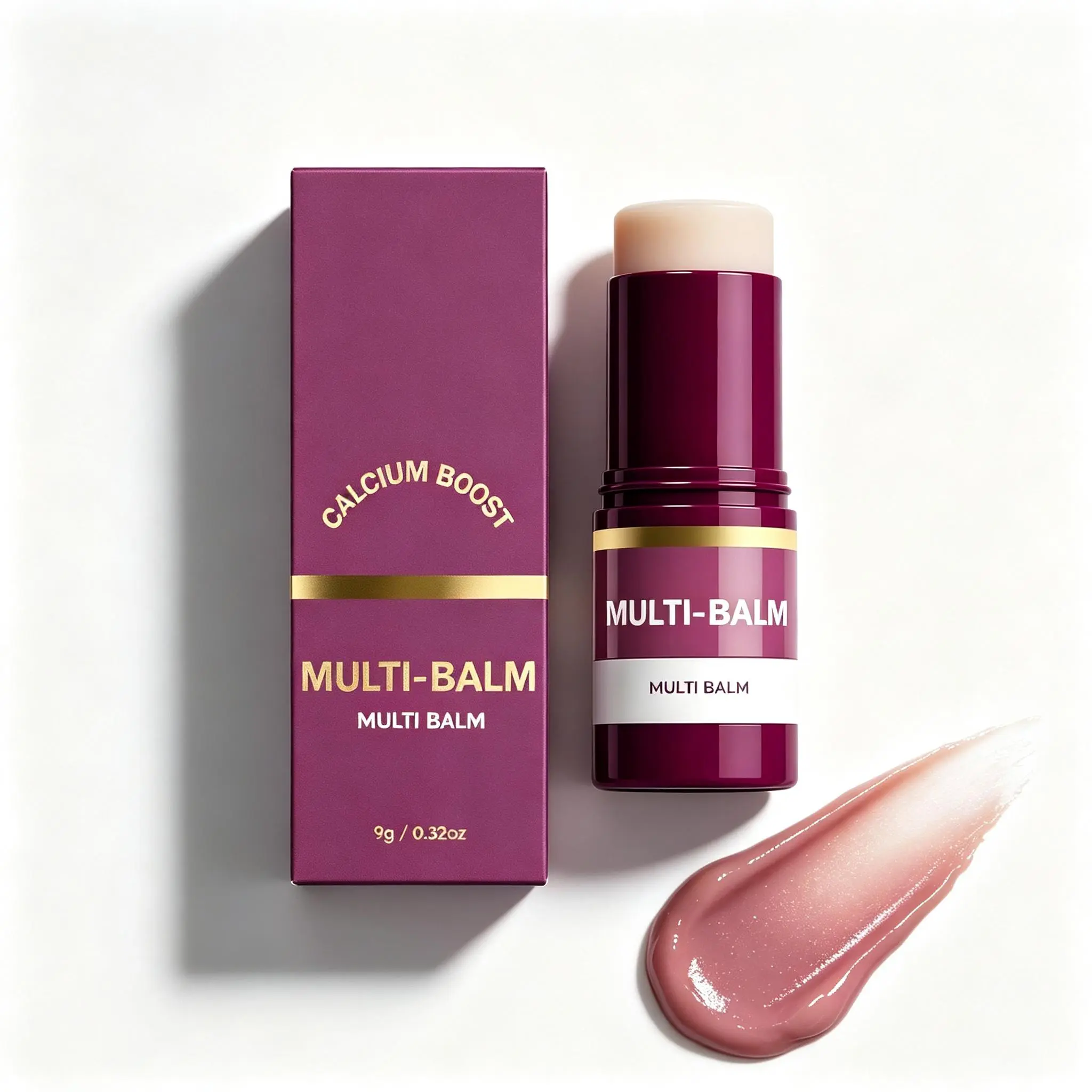 Calcium Collagen Multi Balm Stick, Hydrating Face Balm with Collagen Extract, Moisturizing Glow Balm for Smooth Plump Looking Skin, Daily Skincare Routine 9g Mild Gentle