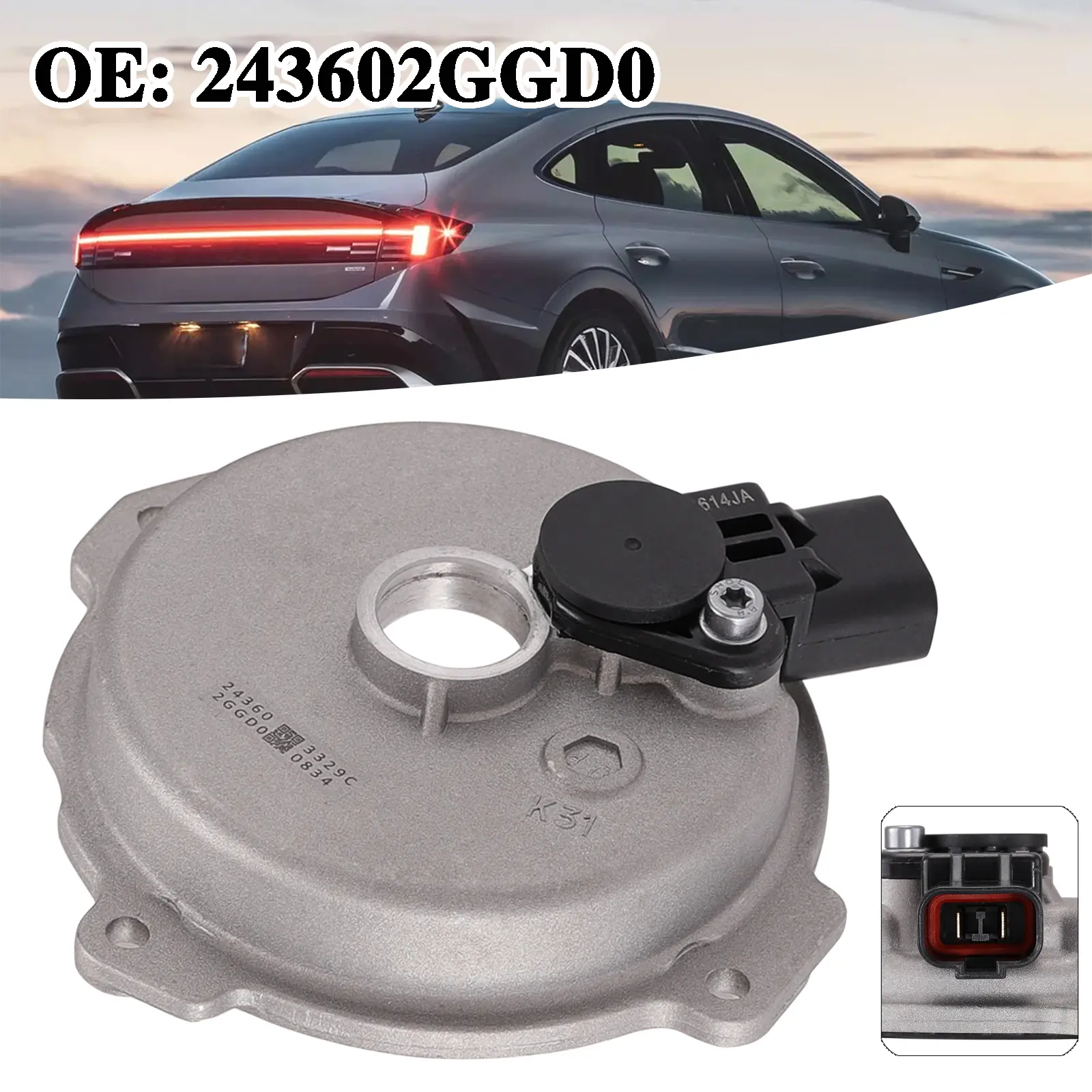 VVT Camshaft Solenoid Cover with Sensor 24360-2GGD0 for Hyundai Sonata Santa Fe Tucson, Kia Sportage Sorento, Genesis G70 2.0L 2.4L