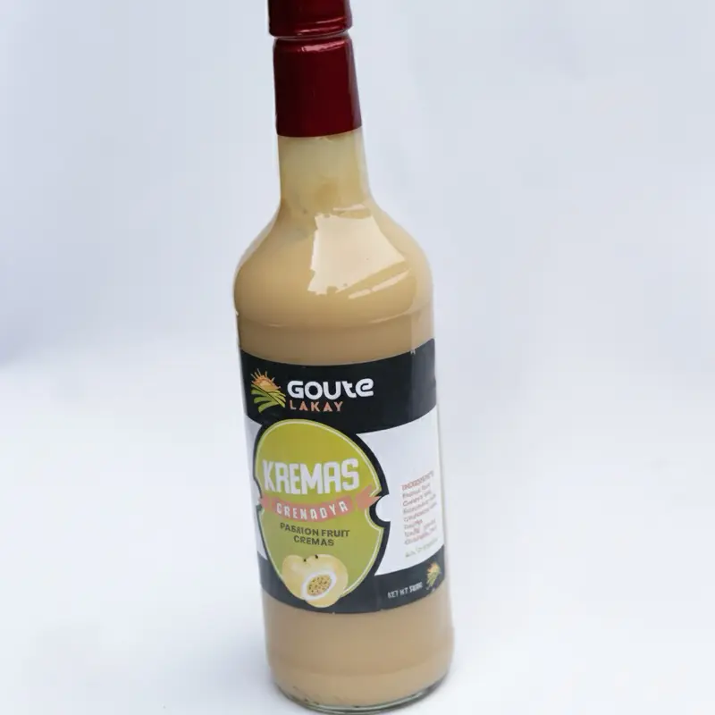 Goute Lakay Kremas Grenadya Passion Fruit Cream 750ml Rich Creamy Blend with Evaporated Milk Condensed Milk Spices Vanilla Extract