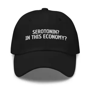 Serotonin In This Economy Hat, meme gift, meme hat, funny gift, funny hat, sarcasm, humor,embroidered hat, baseball cap, baseball hat, dad