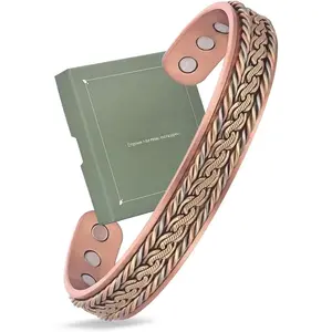Handcrafted Women's Copper Bracelet,  Copper Cuff Bracelet with Twisted Wire, Adjustable Bangle &
