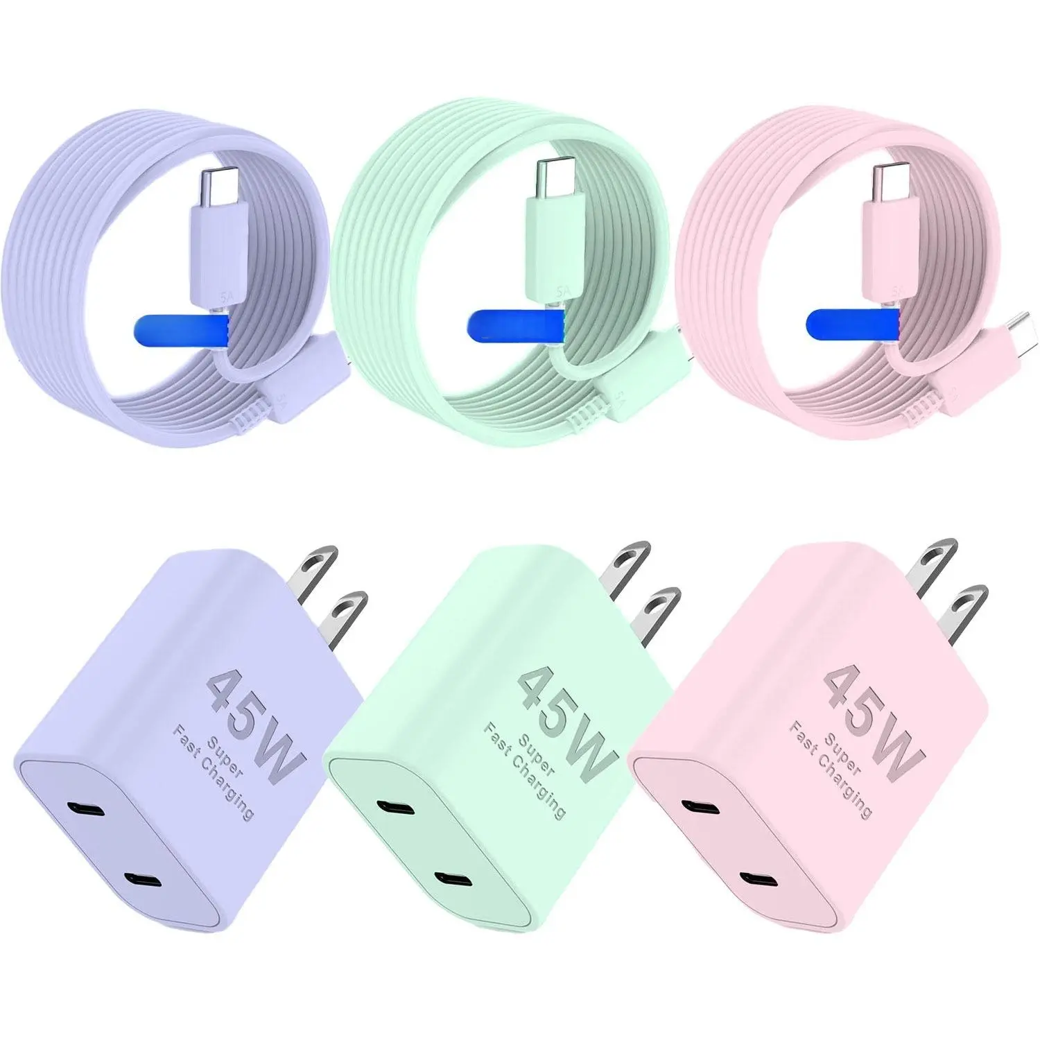 For iPhone 17/16 Pro Max Charger Fast Charging, 45W Dual USB C Fast Charger Block with 6ft Type C Charging Cable Cord for iPhone 17/17 Pro/17 Pro Max/Air/16/16 Pro/16 Pro Max/16 Plus/15/15 Pro Max