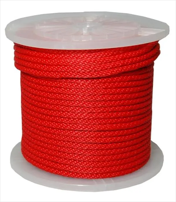 T.W. Evans Cordage 98333 .375 in. x 300 ft. Solid Braid Propylene Multifilament Derby Rope in Red