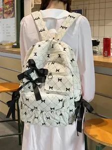 2026 New College Style Bow Backpack, Lightweight Versatile Large Capacity Student Bag, Fashionable Commute Backpack
