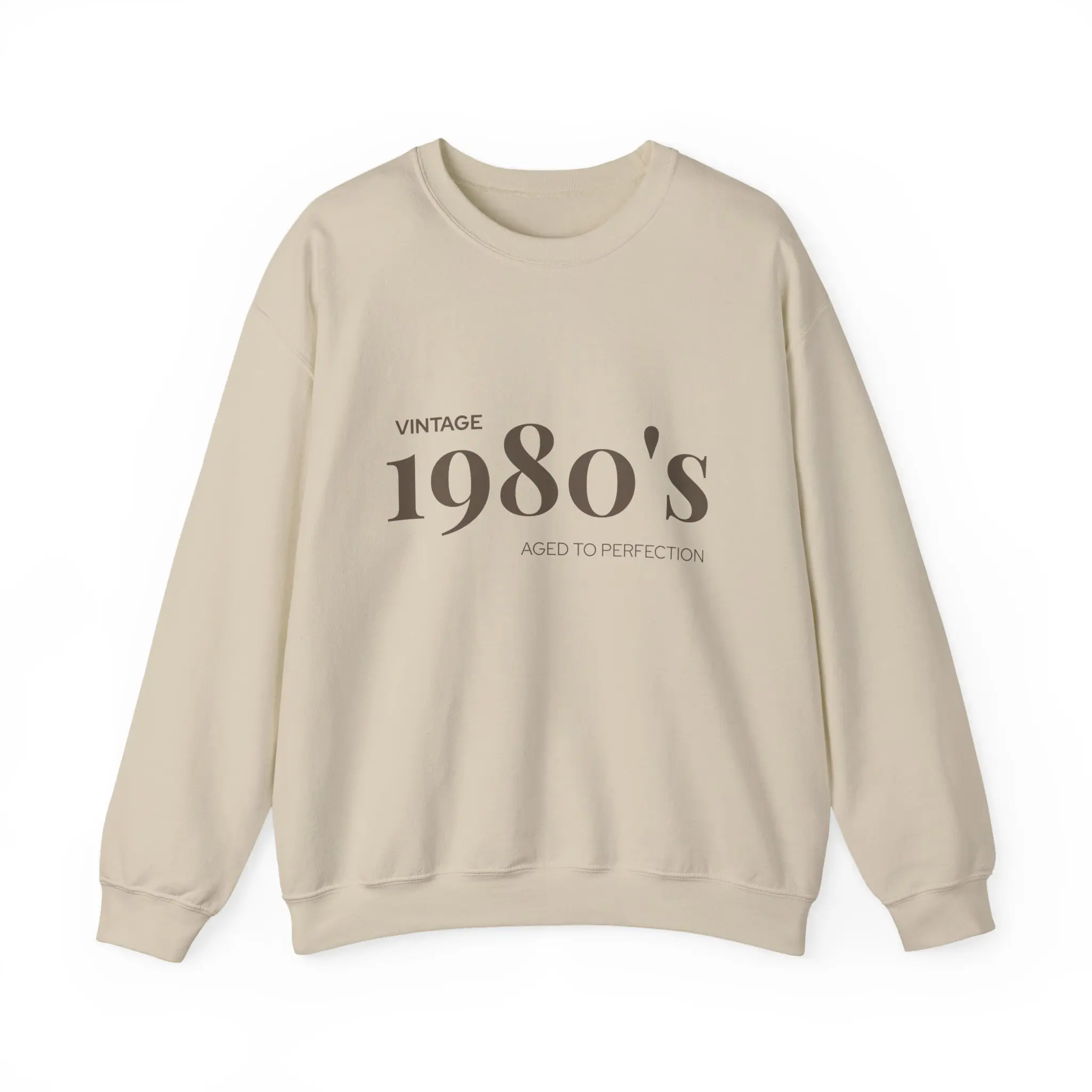 Vintage 1980s Sweatshirt – Aged to Perfection Crewneck, Retro Birthday Gift, Unisex Heavy Blend Pullover, Funny Graphic Sweatshirt for Men & Women