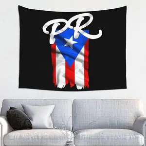 Wall Decoration Tapestry-Puerto Rico Flag Pr Puerto Rican Boricua Pride 2 Tapestry Wall Hanging,Hippie Art Tablecloths 29x37 Inches For Bedroom Dorm Living Room