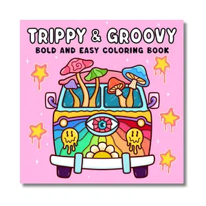 Adult Psychedelic Coloring Book - Trippy, Groovy Artwork Coloring Book with Unusual Mushrooms, Aliens, Magic Worlds, Optical Illusions, Vibrant Visuals for Relaxation, Stress Relief; Bold Unique Gift to Spark Creative Juices