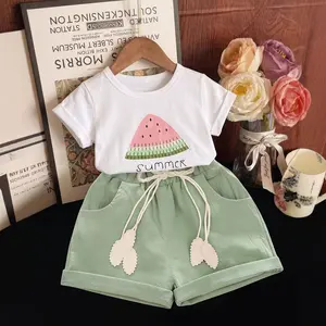 SummerVibes Toddler Baby Girls Clothes Watermelon T-shirt + Linen Shorts with Belt Cute Summer Short Set tiktokshopspringglowup Outfit