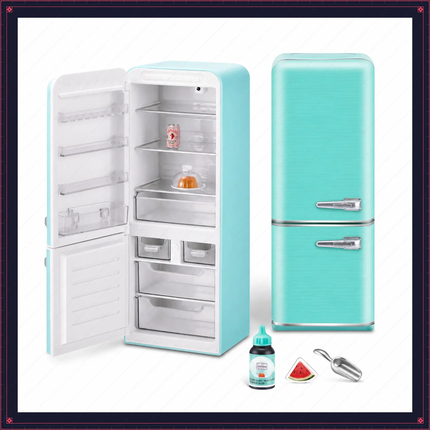 ZURU Mini Brands Fill The Fridge Playset - Miniature Things, UV Light, Collectibles, DIY Resin Play, Exclusive Recipe, Non-Edible, Ages 8+