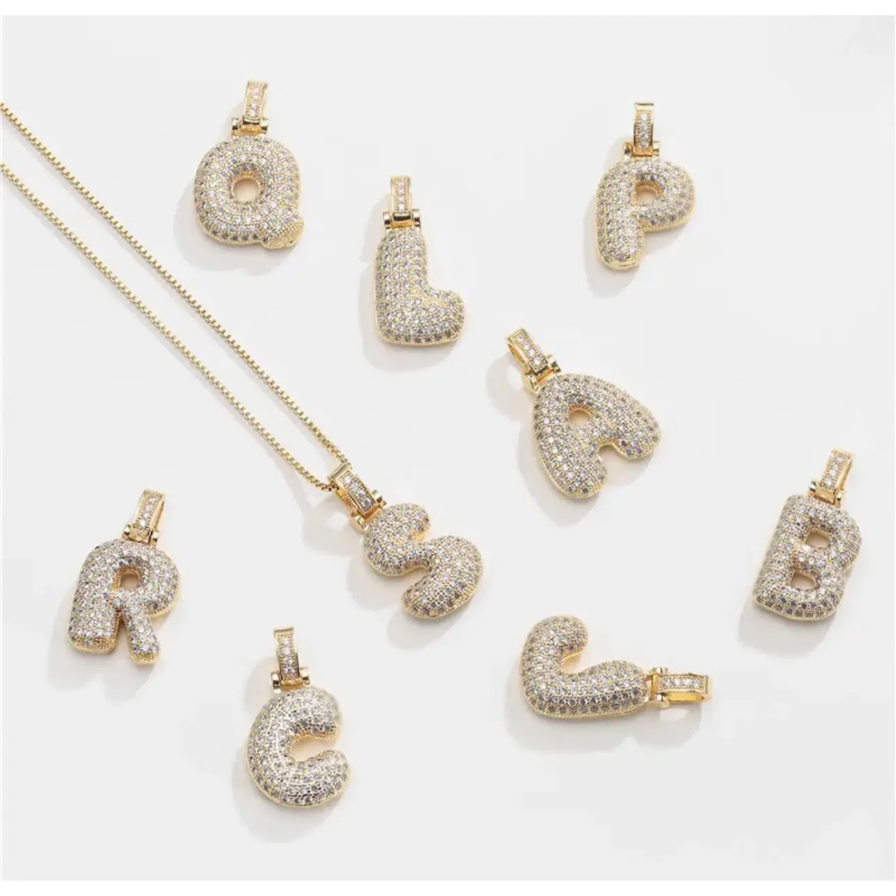 Hailey Bubble Initial Necklace