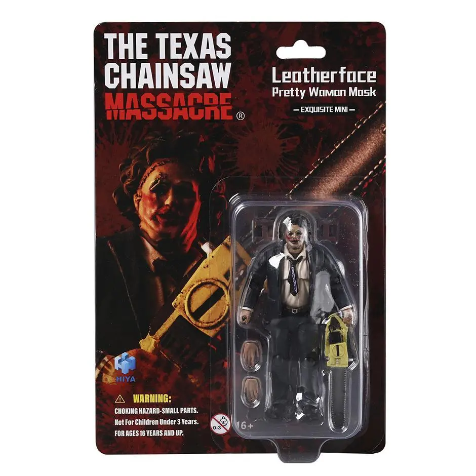 HIYA Exquisite Mini Series 1/18 Scale 4 Inch Texas Chainsaw Massacre 1974 LeatherFace - Pretty Woman Mask Action Figure