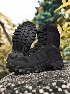 Men's Outdoor High-Top Tactical Boots, Anti-Slip Sole, Breathable Upper, Ankle Support, Impact Protection, Ideal for Hiking, Climbing, Camping