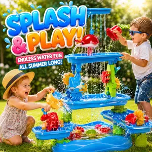 Kids Sand Water Table 4-Tier Sand And Water Play Table Toys For Toddlers Kids, Activity Sensory Tables Outside Beach Toys Boys Girls Gift