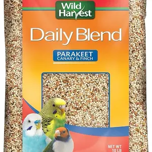 Wild Harvest Daily Blend Nutrition Diet for Parakeet Canary and Finch 10 Pounds Orange Flavor Granule with Millet and Canary Grass Seed