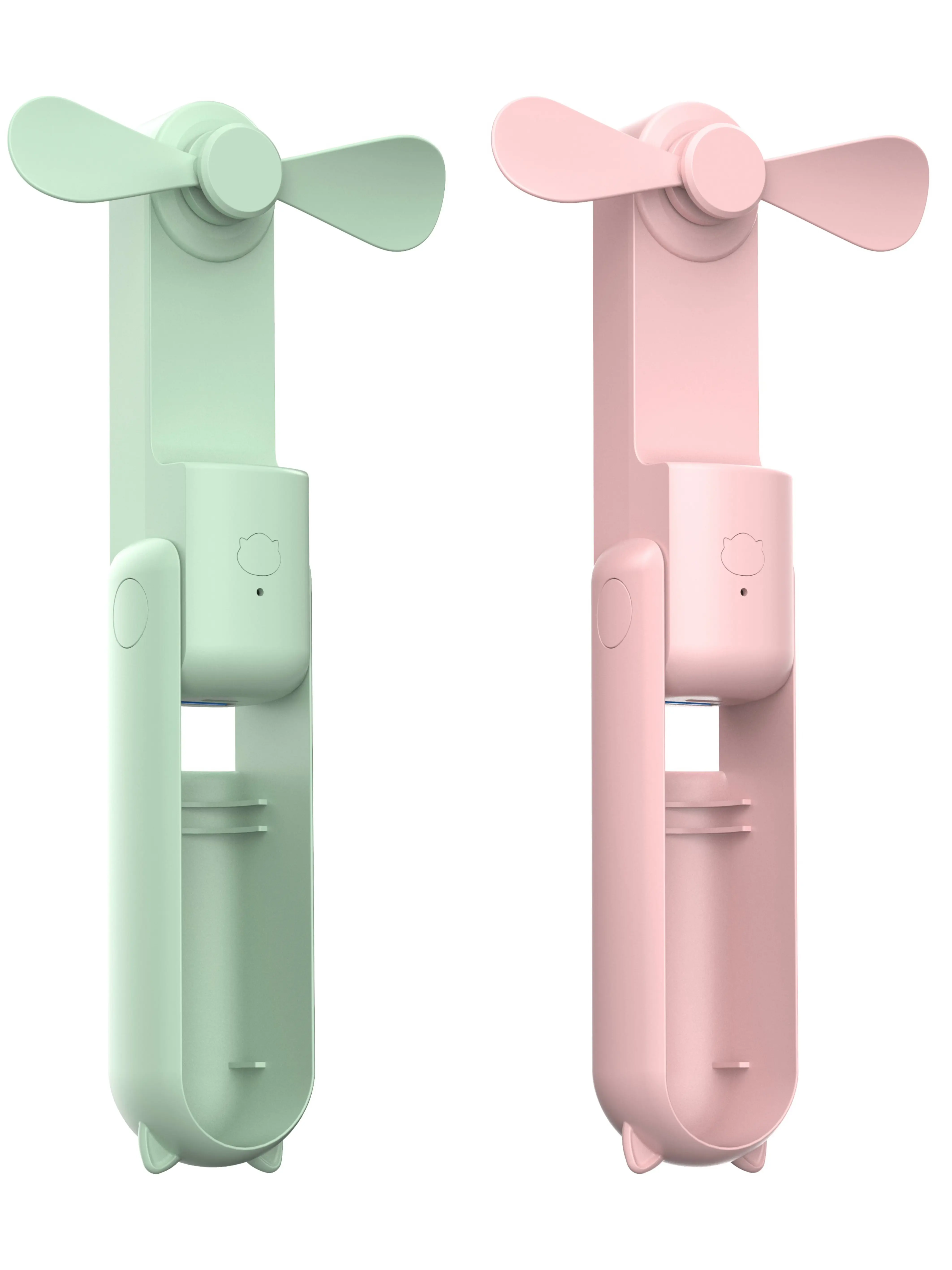 Portable Handheld Fan 3-in-1 Rechargeable Mini Personal Fan USB Pocket Size for Travel -2 Packs