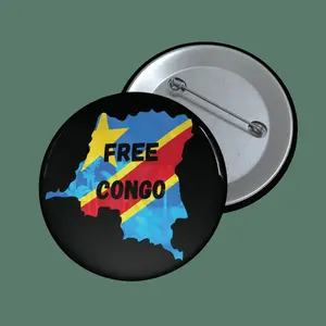 Political Pin Button, Free Democratic Republic of The Congo Badge for Activists, Custom Pins for Jackets, Lapel Pins for Backpacks,