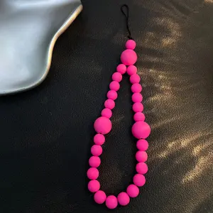 Colorful bead chain hanging rope jewelry anti drop chain shell pendant CCD camera chain DIY bag pendant for women