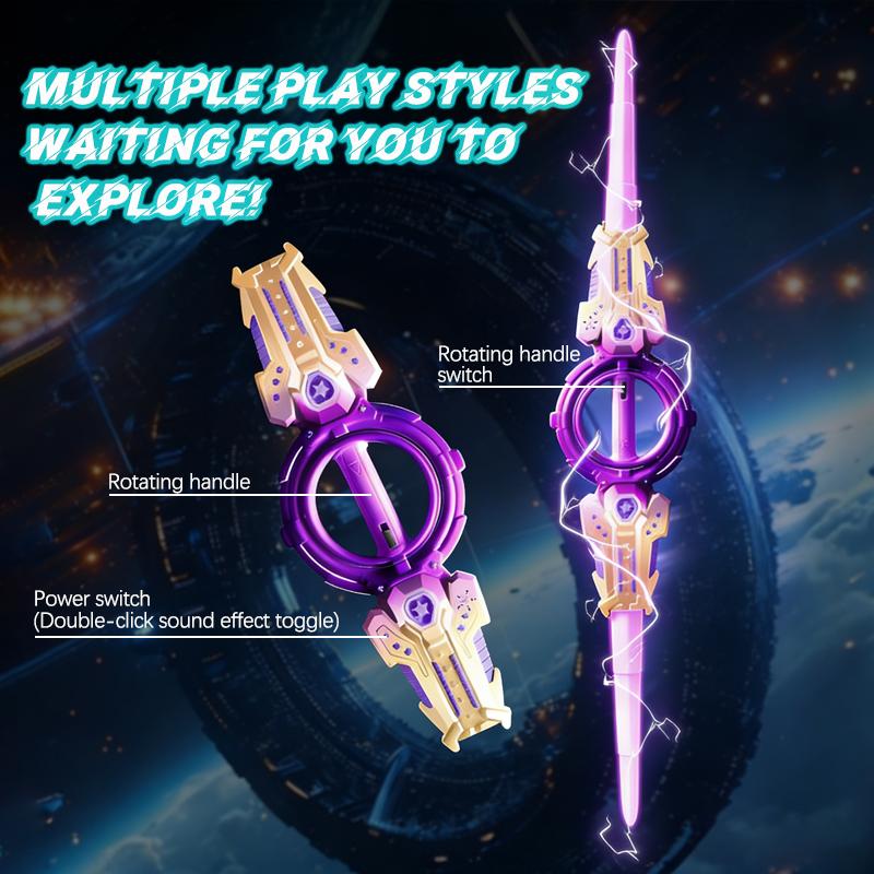 Dual-Bladed Flame Whirl Light Saber Toy with Spinning Blades USB Type-C Rechargeable Multicolored Lights and Simulated Sword Hum Perfect for Role-Playing Ideal Holiday Gift for Boys cosplay  deals The coolest Valentine's Day gift for him