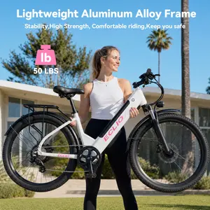 ECLIO M5L| 26'' Electric Bike |UL CERTIFIED| 1-Year Warranty Peak Power 1000W Top Speed 22 mph Max Range 60 miles | High-Carbon Steel Lightweight | Removable Battery | Dual Power All-Terrain  Fat Off-Road Tire| 30-Day Free Return Mountain bike