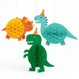 Dino-Mite Dinosaur Honeycomb Hanging Decorations - 3 Pack