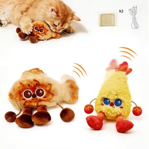 TiktokshopSpringGlowUp,Petgravity JumpyShrimp Taiyaki Interactive Electric Cat Toys Set, 2 Pack Automatic Jumping Moving Cat Toys with Built-in Motor, Fun Exercise Play Toys for Indoor Cats Kitten, Tiktok Shop Spring Glow Up