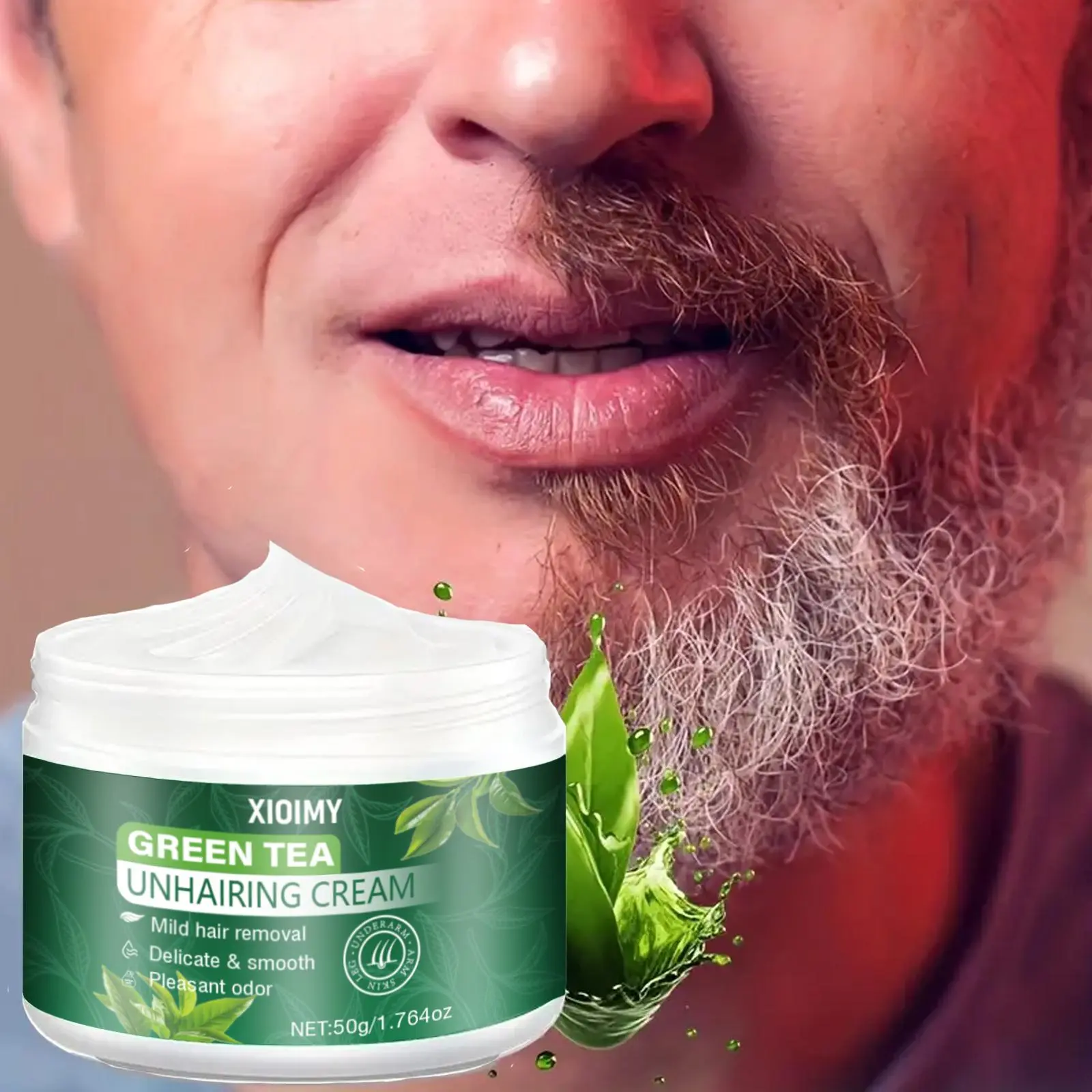 Tea Hair Removal Cream, Gentle Plant Extract Hair Removal Cream, Moisturizing Body Care Product for Men, Body Hair Remover, Natural Hair Remover, Ideal Option for Summer Cool