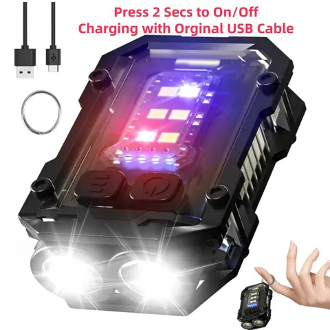 Mini Flashlight, Type C Rechargeable Keychain Flashlight with Sidelight, Keychain Light with Clip