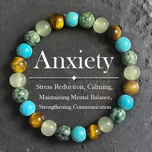 1pc Anxiety Bracelet Tiger Eye Stone, African Turquoise Bracelet, Jewelry for Men and Women, Perfect Valentine's Day and Mother's Day Gifts