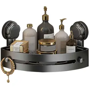 No-Black Suction Corner Shower – Rustproof ABS Wall-Mounted Organizer Rack,-Saving Shower Shelf