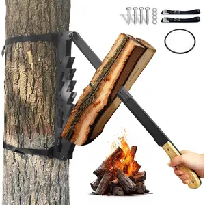 2-in-1 Wall-Mounted Firewood Splitter, Suitable for Wood, Portable Metal Manual Firewood Splitter, Sturdy Manual Firewood Cutter, Heavy-Duty Firewood Cutter, Crack Wedge, Suitable for Indoor or Outdoor Use Power Tools