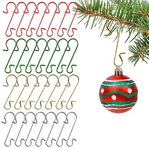 Christmas Tree Metal Hook, 30pcs/box Colorful S Hook, Decorative Hook for Christmas Socks Snowflake Bells, Holiday Party Gifts Small Hook