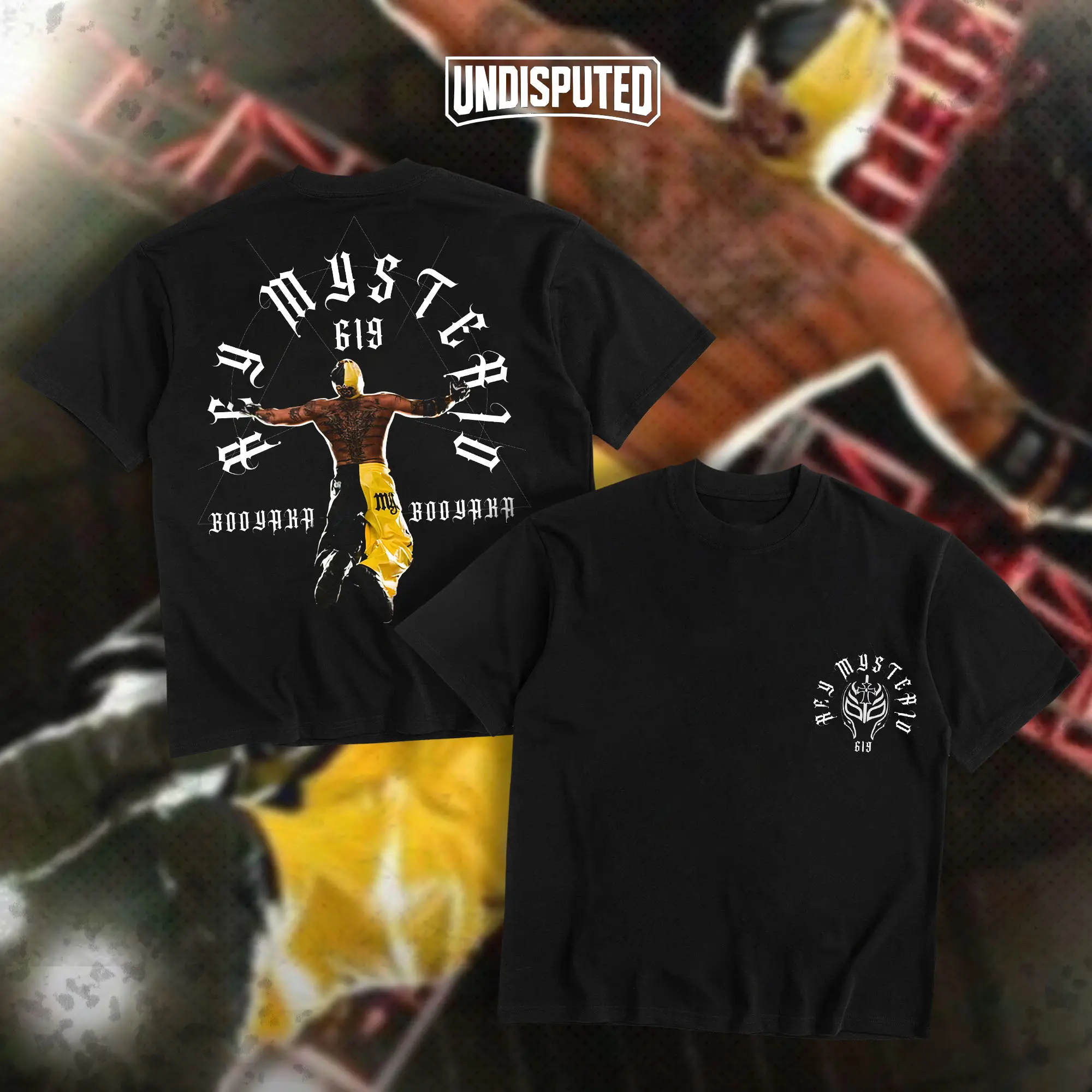 UNDISPUTED Rey Mysterio WWE Heavy Cotton Shirt 619 Tshirt Hoodie Zip Up Hoodie Lucha Libre Wrestling Fan Apparel Menswear Direct-to-garment Breathable Printing