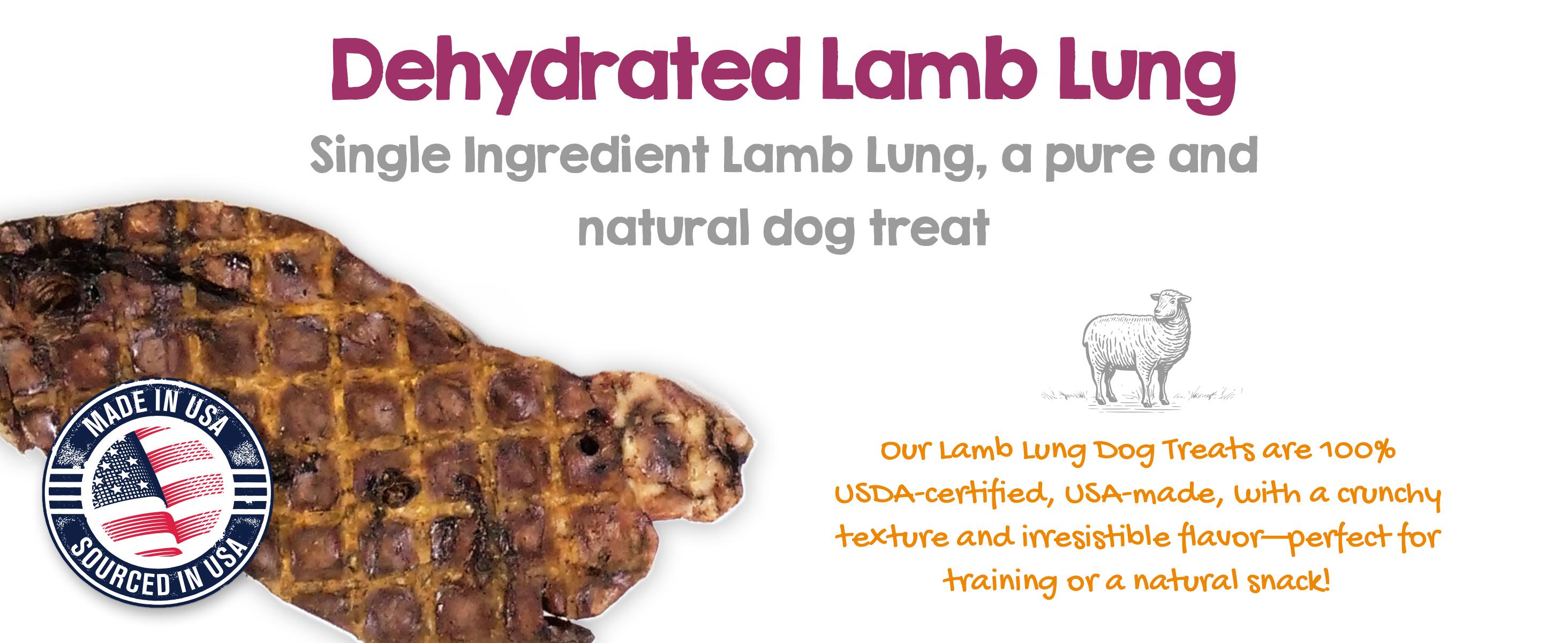 Riley's Premium Dehydrated Lamb Lung Dog Treats - Made in USA - Air Dried Crunchy & Delicious - 6 oz