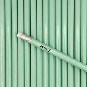 All Pastel Green Personalized Pencils