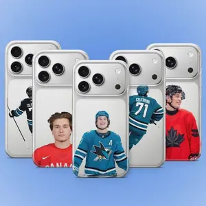 Macklin Celebrini transparent Phone Compatible with iPhone 17, 16, 15, 14, 13, 12, 11, X & Galaxy.