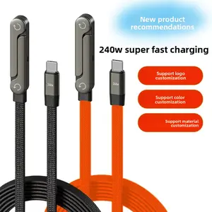 240W Fast Charging Data Cable WE-Sports Style Mobile Game Elbow Phone Stand Data Cable Compatible with Apple 17 Huawei Computer 2-in-1