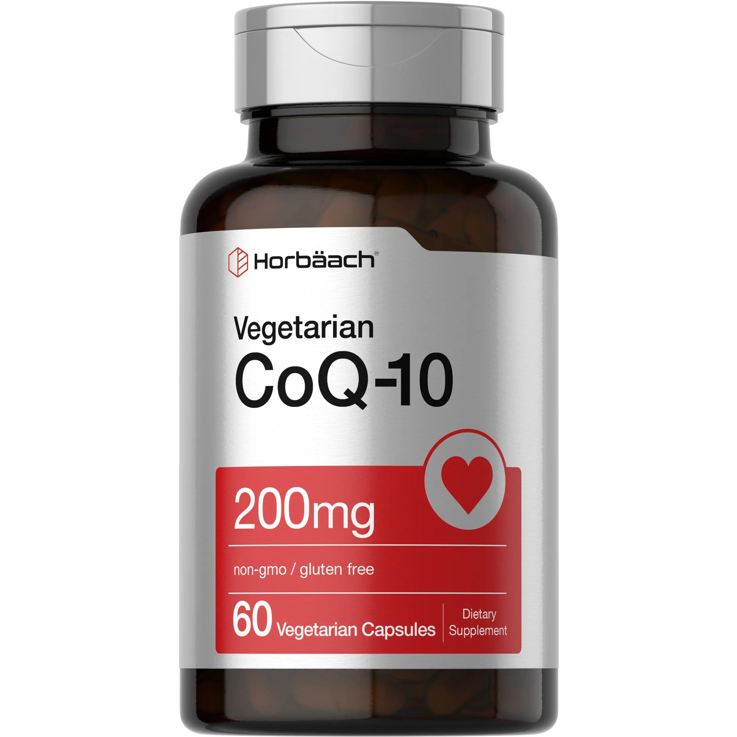 Horbäach CoQ10 200mg | with Black Pepper Extract | 60 Capsules | Vegetarian, Non-GMO, Gluten Free Supplement