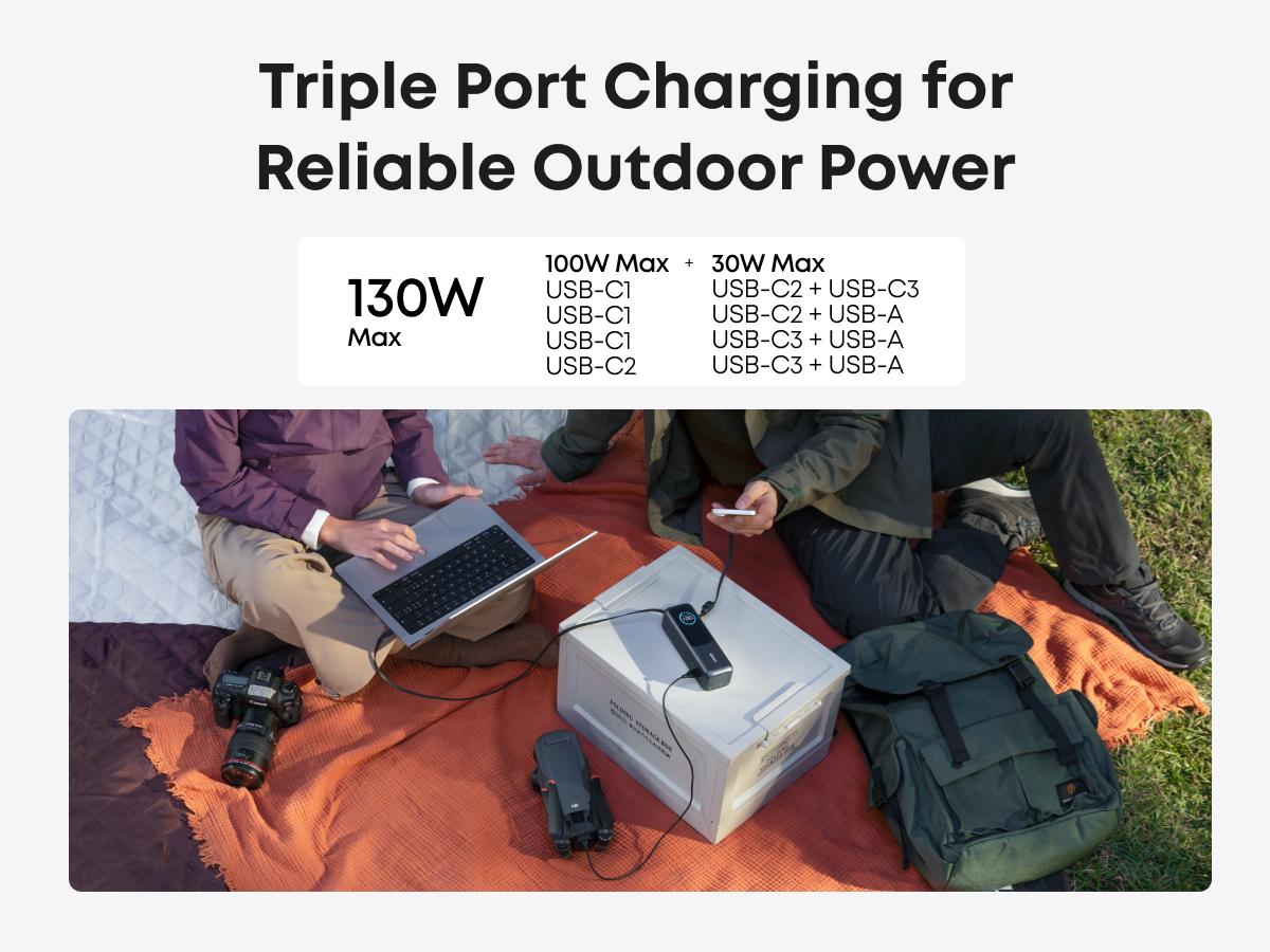 Anker Laptop power bank (25K, 165W, Built-In and Retractable Cables) and Anker Laptop Charger (140W, 4-Port, PD 3.1)