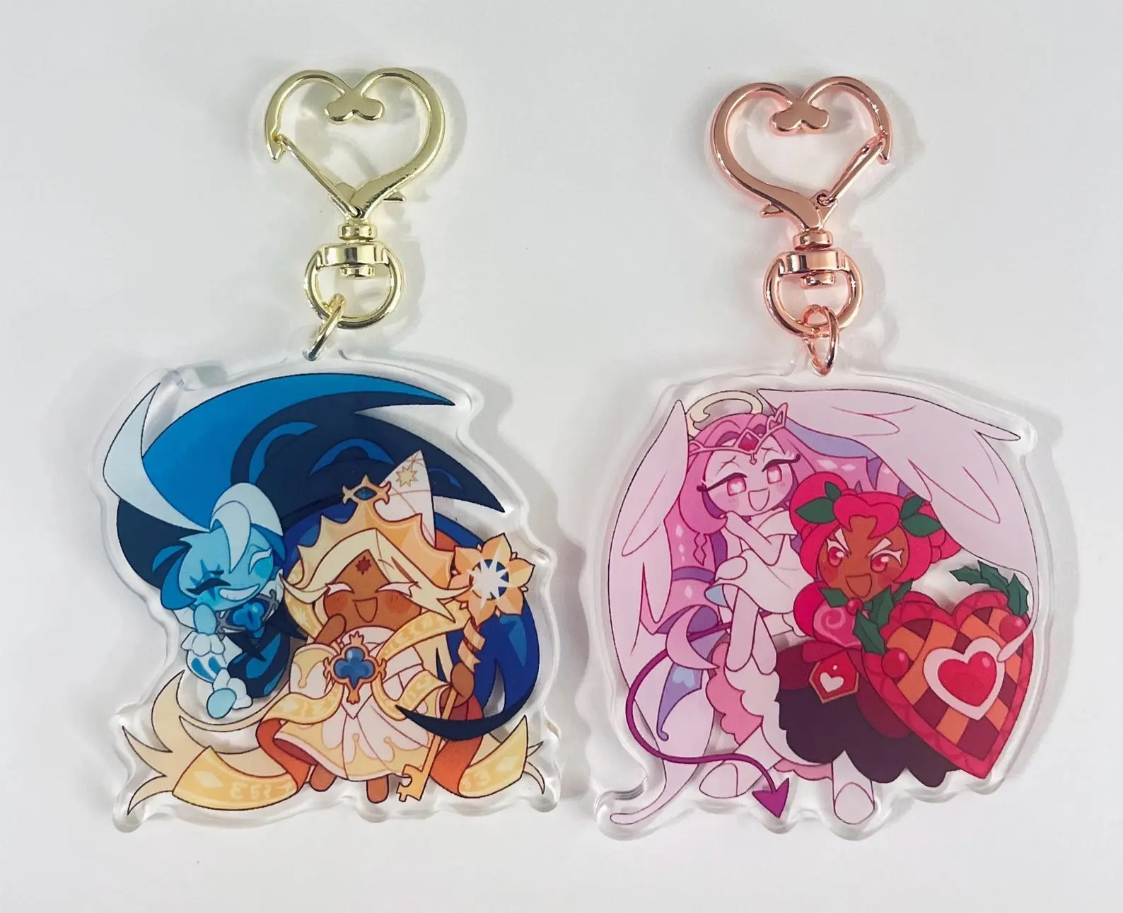 Cookie Run Kingdom White Lily & Silent Salt Acrylic Keychains,  Golden Cheese & Burning Spice, Shadow Vanilla & Eternal Holly Keychains