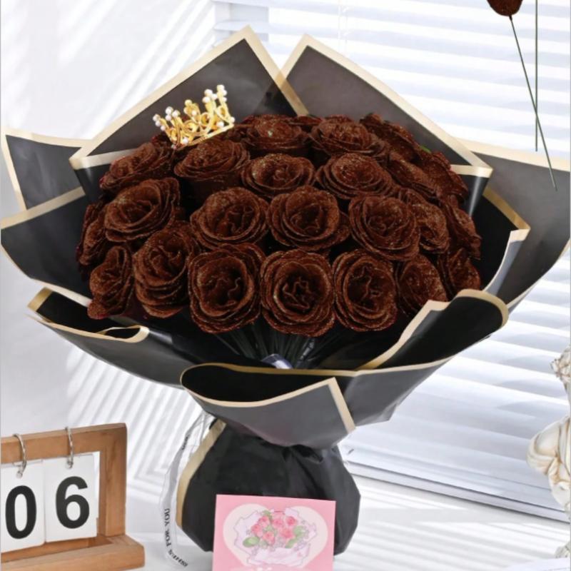 MEHELANY Sparkling Rose Bouquet – 20 Artificial Roses for Gifts & Home Décor
