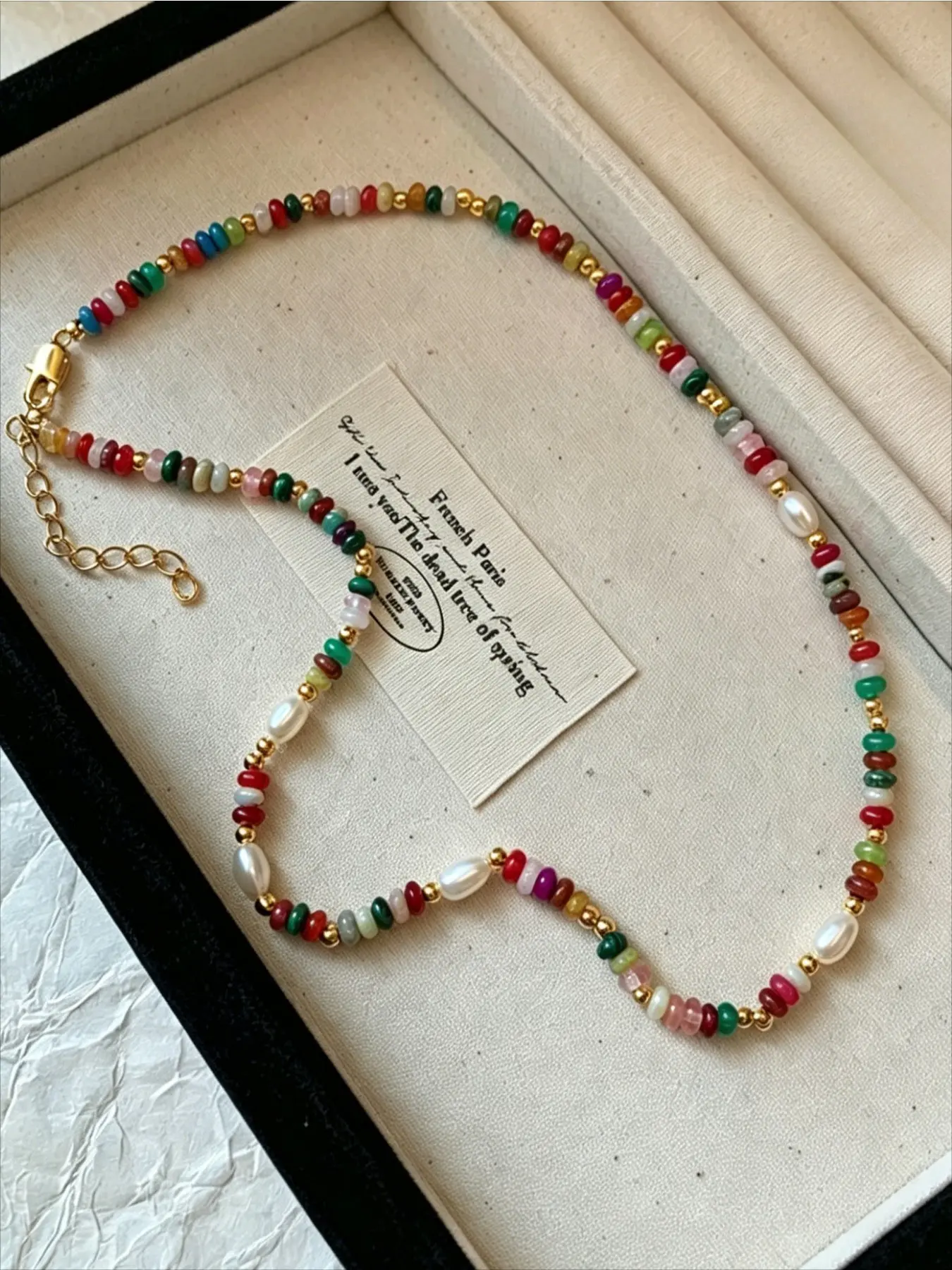 Vintage Ethnic-Style Beaded Necklace, Crystal Beaded Choker, Handmade Colorful Beads, Elegant Design for Women, Casual Party and Holiday Jewelry, Decorative Fashion, Dainty Choker Necklaces