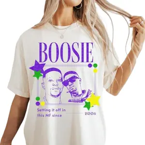 Boosie Badazz Mardi Gras Shirt, New Orleans Mardi Gras Tee Casual Comfort Comfortable Cotton Fabric Round Neck