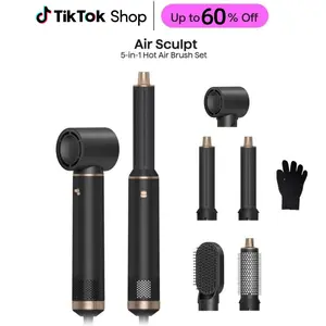 Blow Dryer Brush 5 in 1: Ionic Hot Air Styler Hair Dryer Brush Blow Dryer Set for Curling Volumizing Straightening Styling  #Summervibes