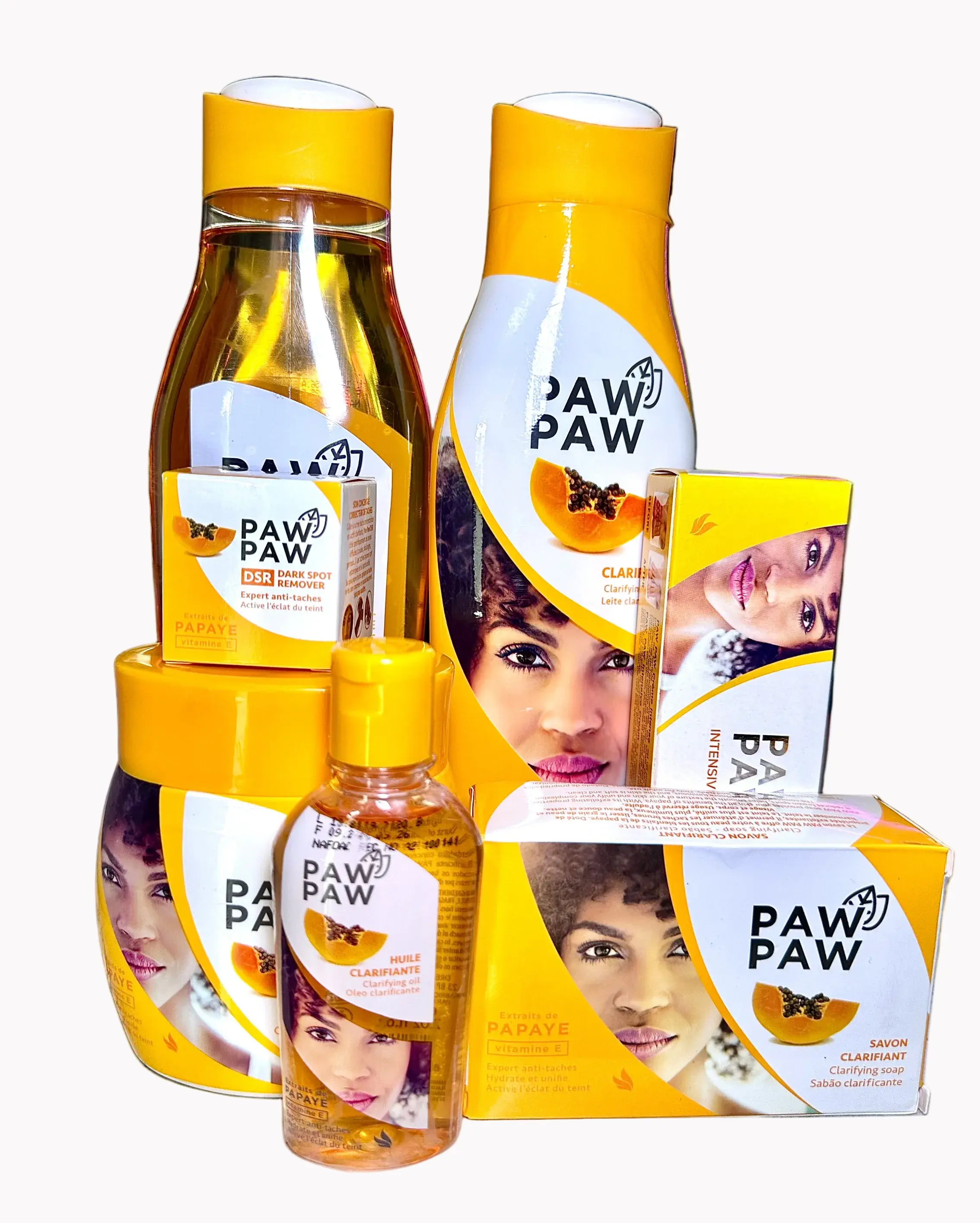 Paw Paw Clarifiant SkinCare Set (Body Lotion 500ml+ Shower Gel+ cream 500ml + soap 180g + Intensive Cream Tube 50mL + DSR 25mL + Oil 60ml)