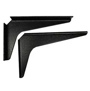 212 MAIN Reversible Steel Wall Mount Work Station Brackets - 24 in. x 29 in., Black, for Household Shelf Installation Needs