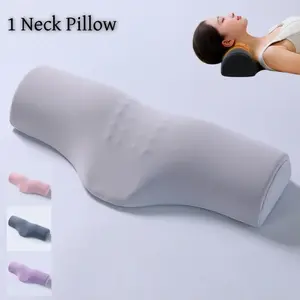 Ice Silk Straight Neck Pillow, No Neck Pain Wake Up, Neck Stretcher, Breathable Washable, Ideal for Home and Travel, Perfect Gift