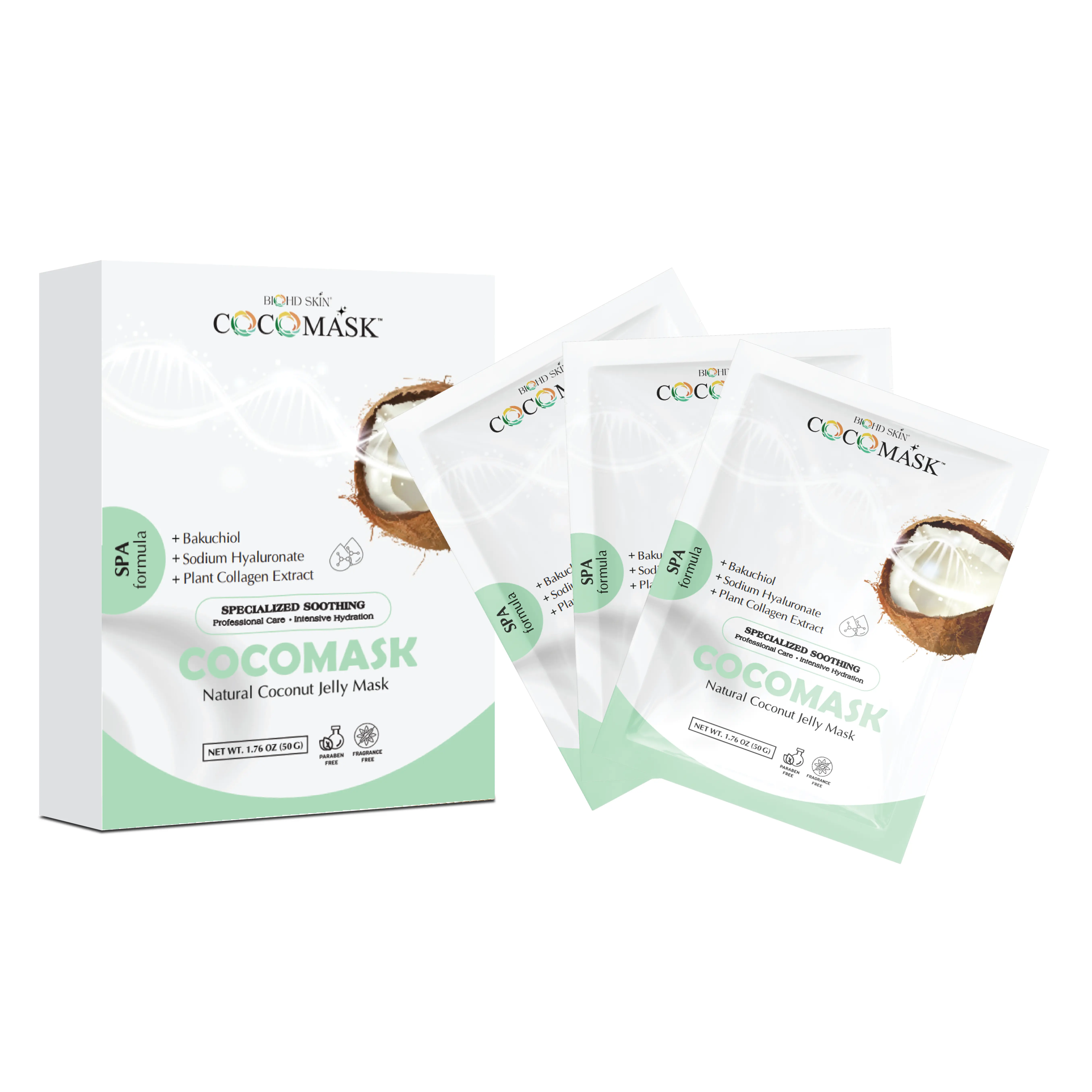 Bakuchiol Face Mask – Vegan Retinol Alternative Sheet Mask (3 Sheets) Korean Skincare Coconut Sheet Facial Masks, Plant Based, Hydrating Calming Soothing, Gentle Alternative to Retinol, Radiant Dewy Glow, Hyaluronic Acid & Plant Collagen
