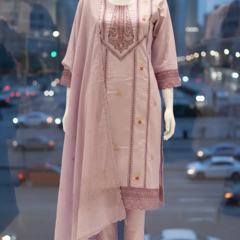 Eid Pink Embroidered Set
